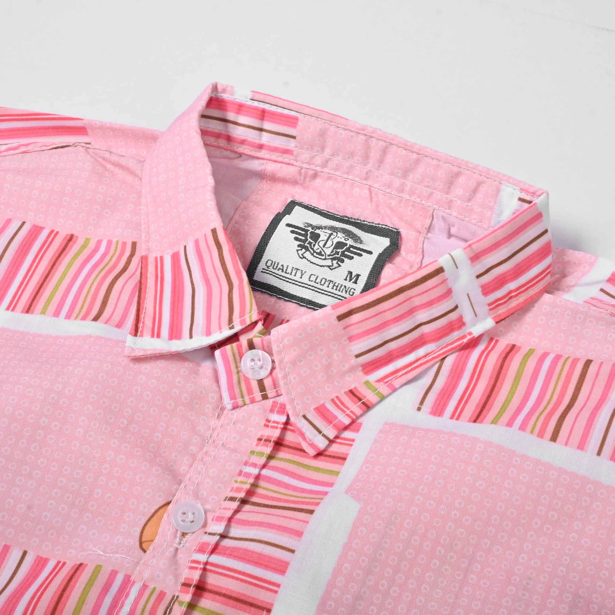 New Fashion Men's Panel Design Printed Casual Shirt