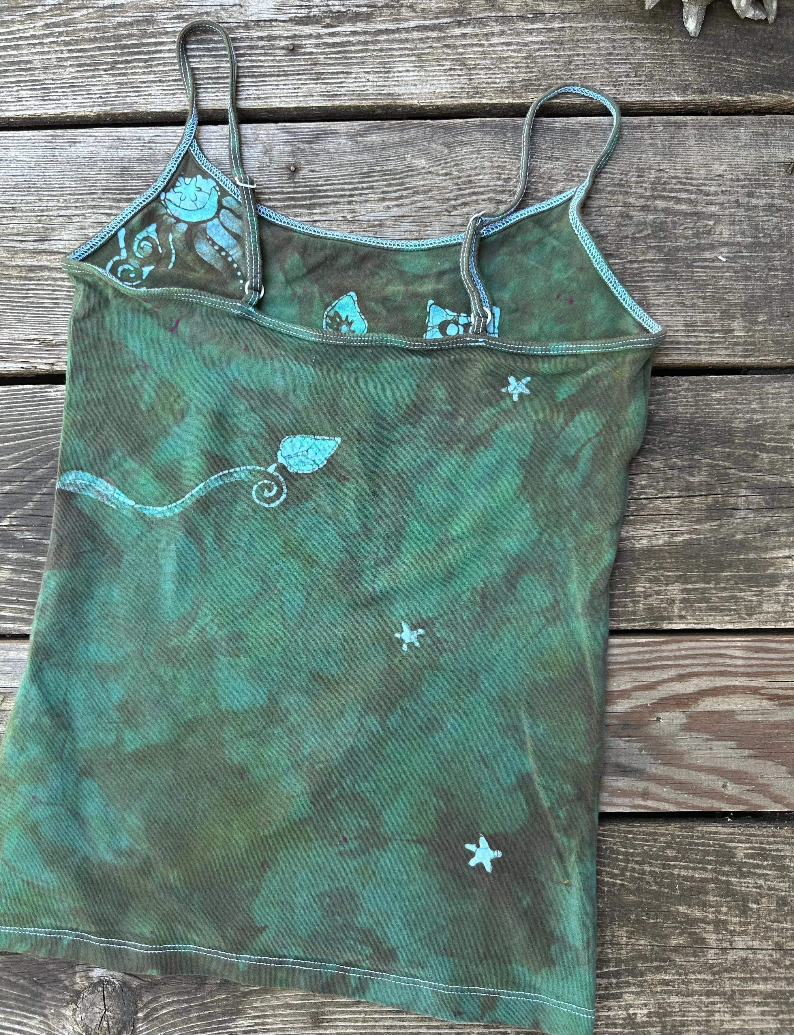 Owl In The Forest Hand Painted Batik Tank Top