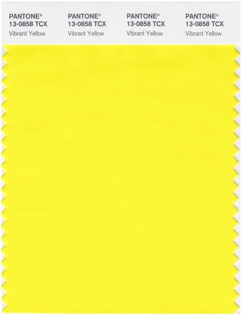 Pantone Smart 13-0858 TCX Color Swatch Card | Vibrant Yellow