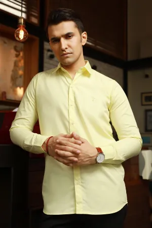 Pastel Yellow Button Down Shirt - S22 - MS0044R
