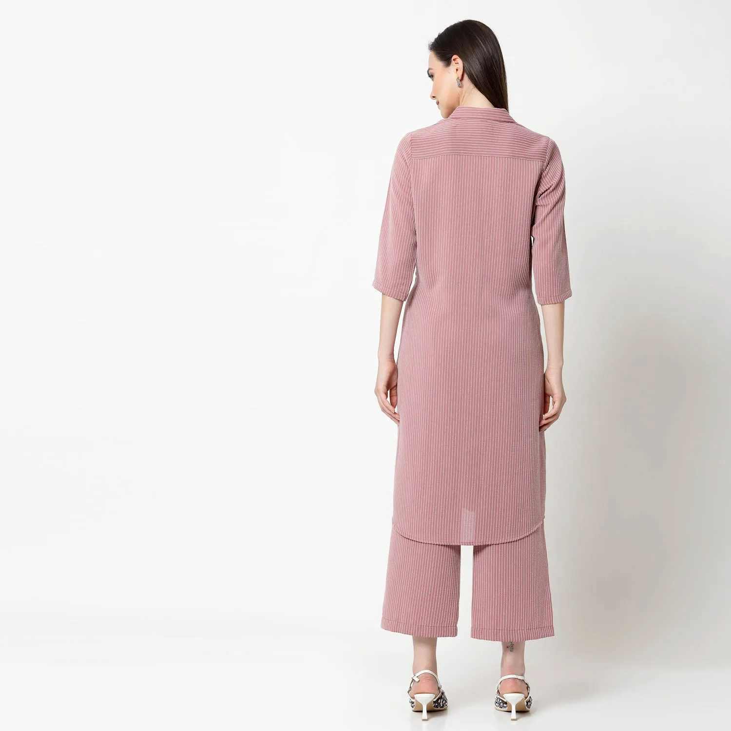 Pink Shirt Tunic With Draw Stings