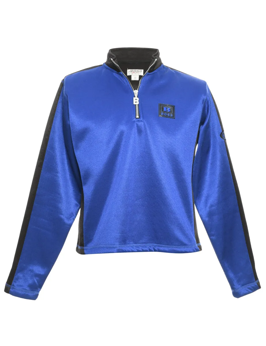 Plain Blue & Black  Sweatshirt - L