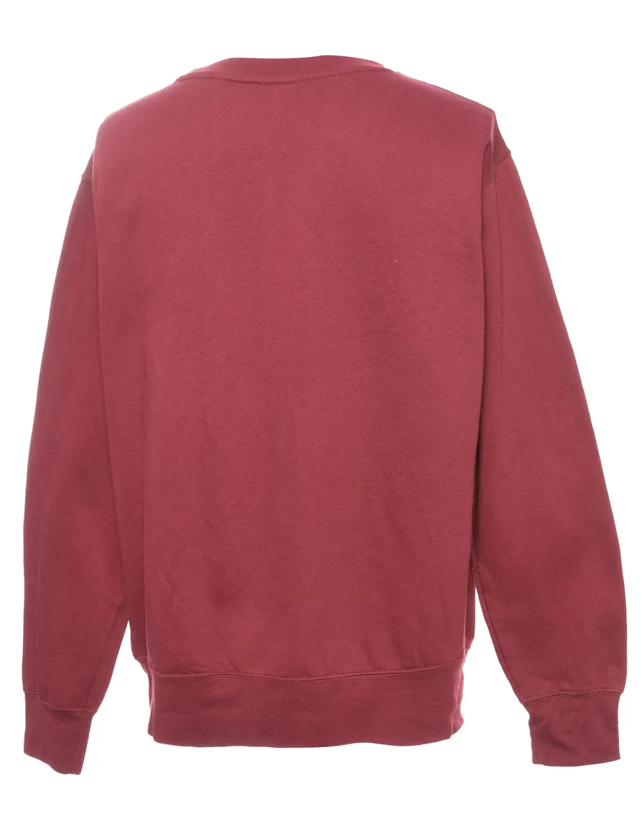 Printed Maroon & Yellow Loyola Sweatshirt - L