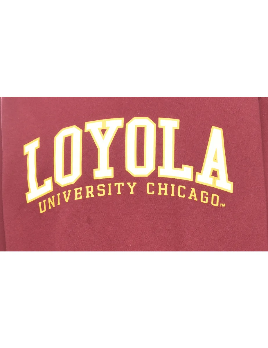 Printed Maroon & Yellow Loyola Sweatshirt - L