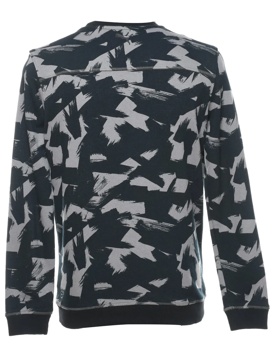 Puma Printed Black & Grey Sweatshirt - S