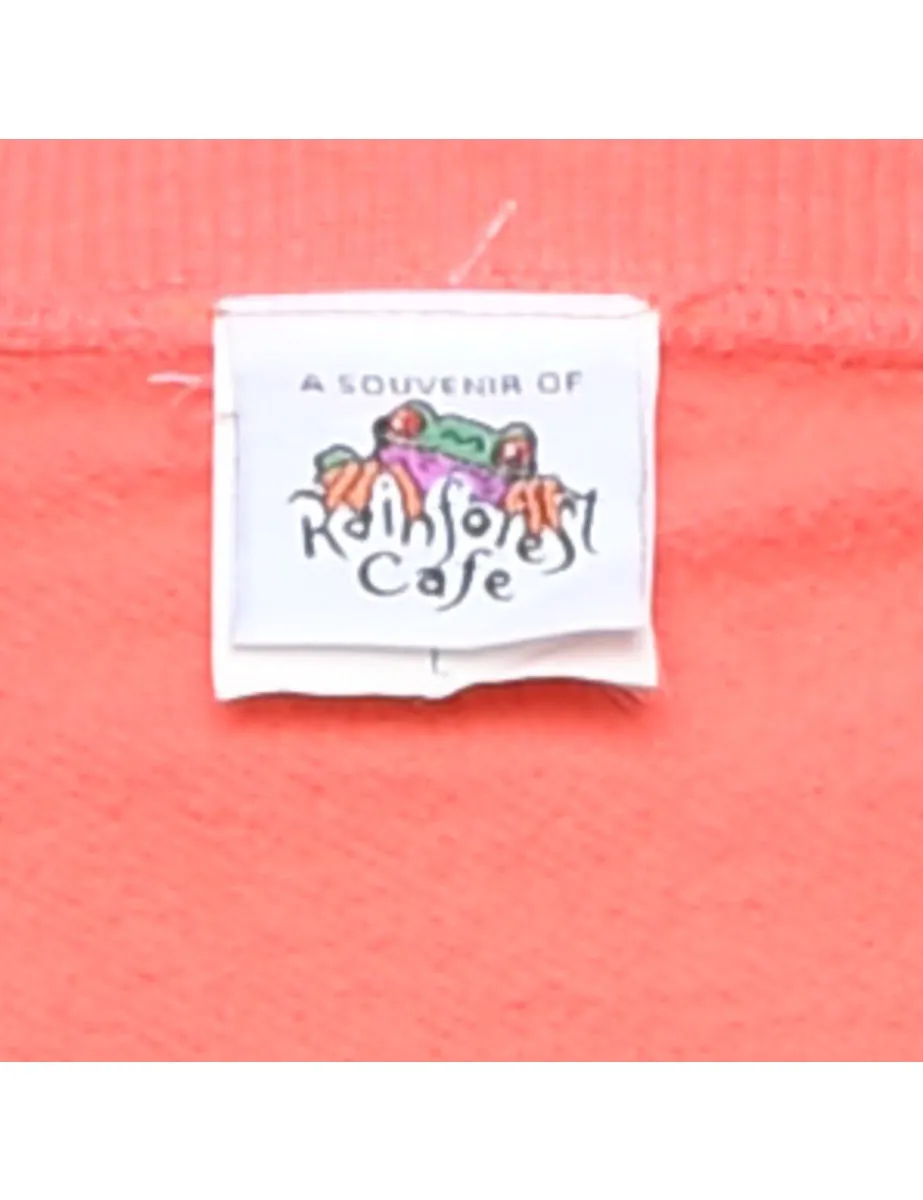 Rainforest Cafe Embroidered Coral Sweatshirt - L