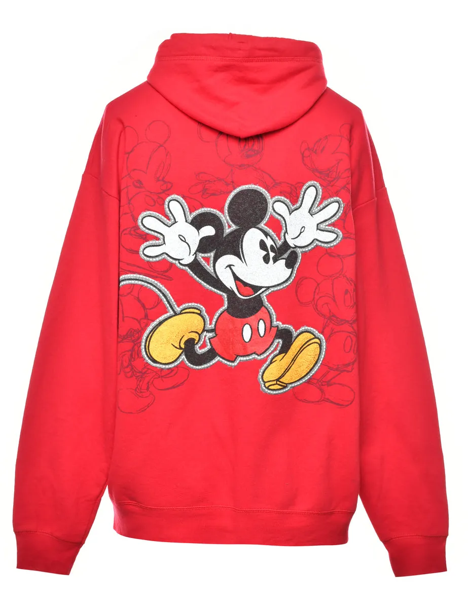 Red Mickey Cartoon Sweatshirt - L