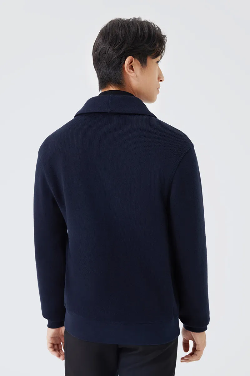 Regal Shawl Collar Cardigan | Navy NNY096