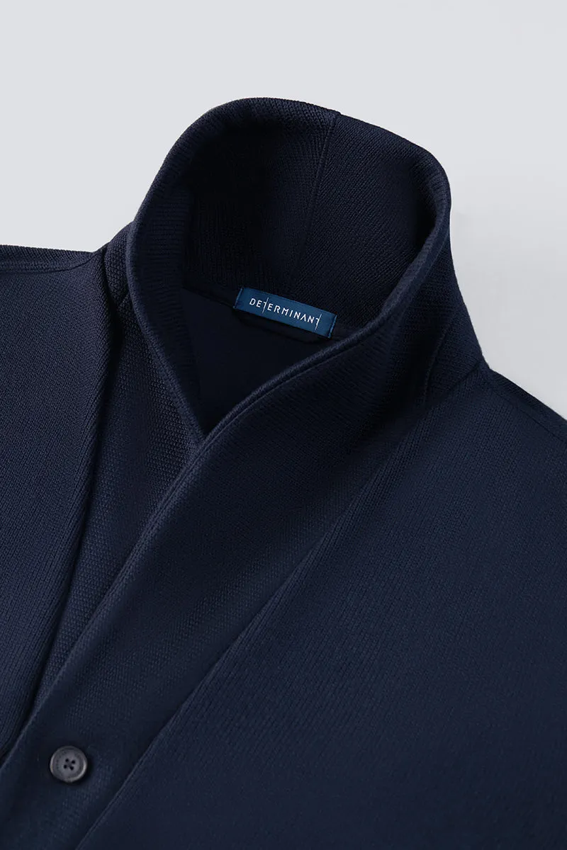 Regal Shawl Collar Cardigan | Navy NNY096