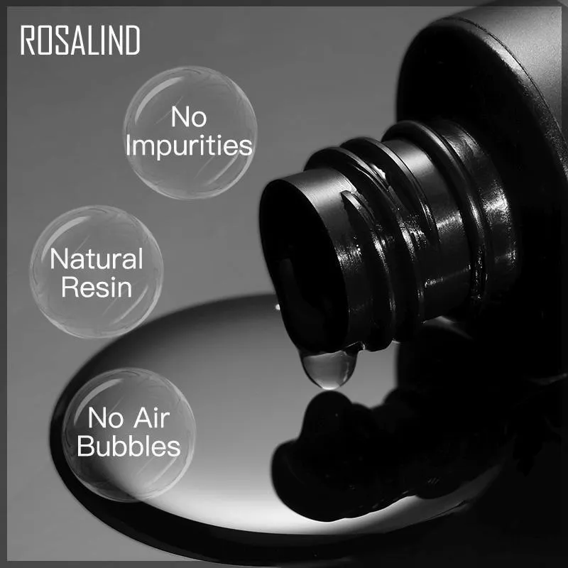 ROSALIND Gel Polish Set Base & Top Coat Sock Off UV/LED Lamp Keep Your Nails Bright And Shiny For A Long Time