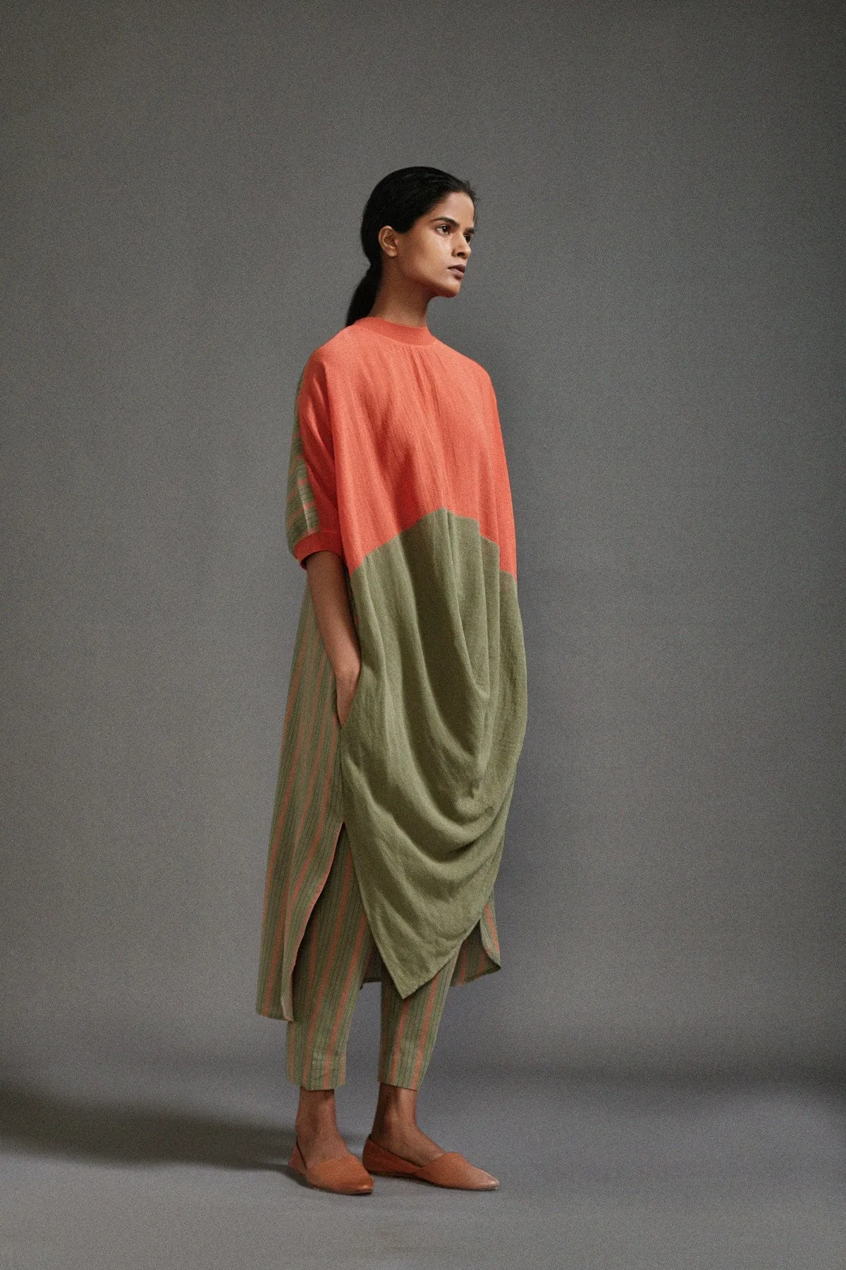 Rust & Green CB Cowl Tunic
