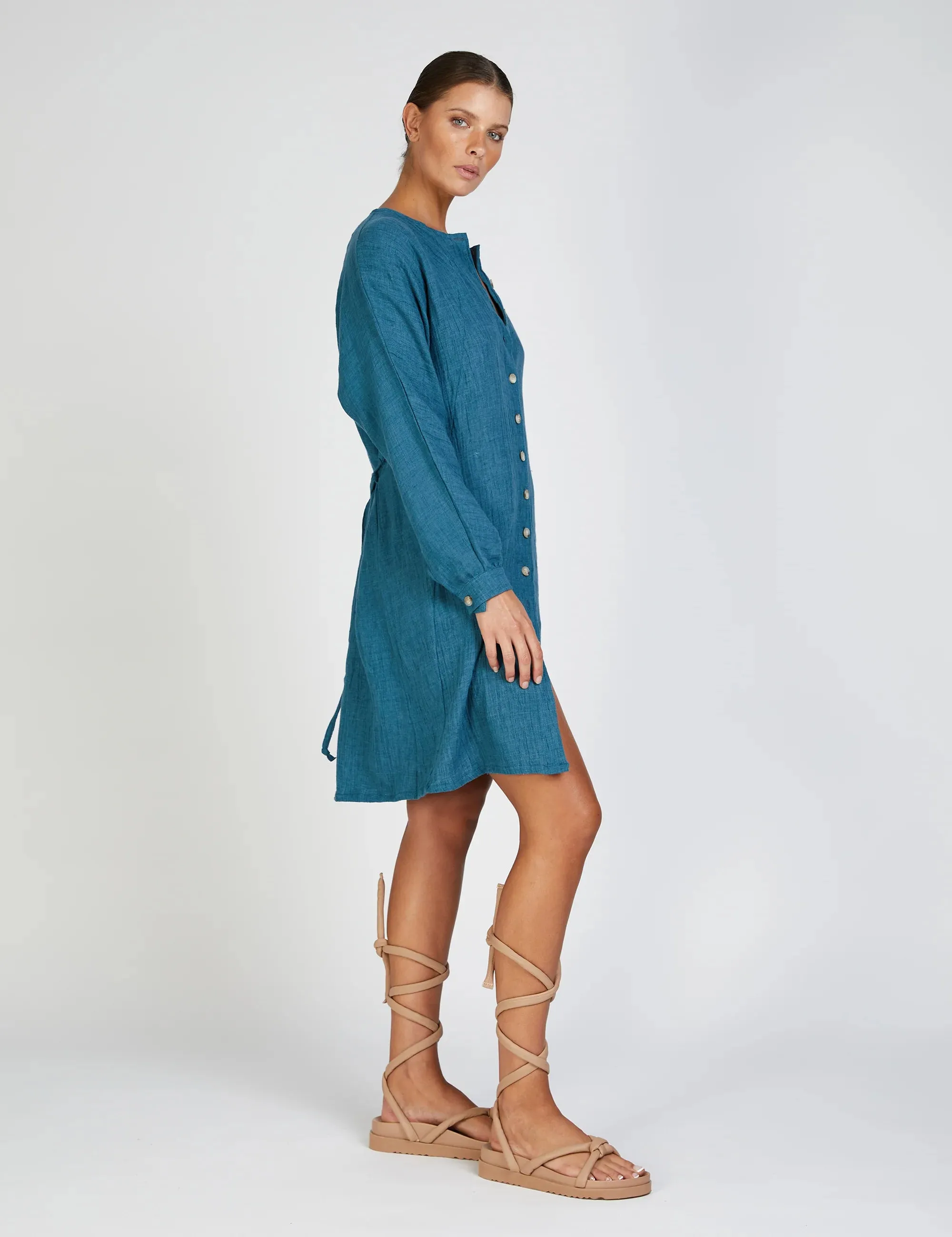 Sac | Ayra Shirt Dress | Teal