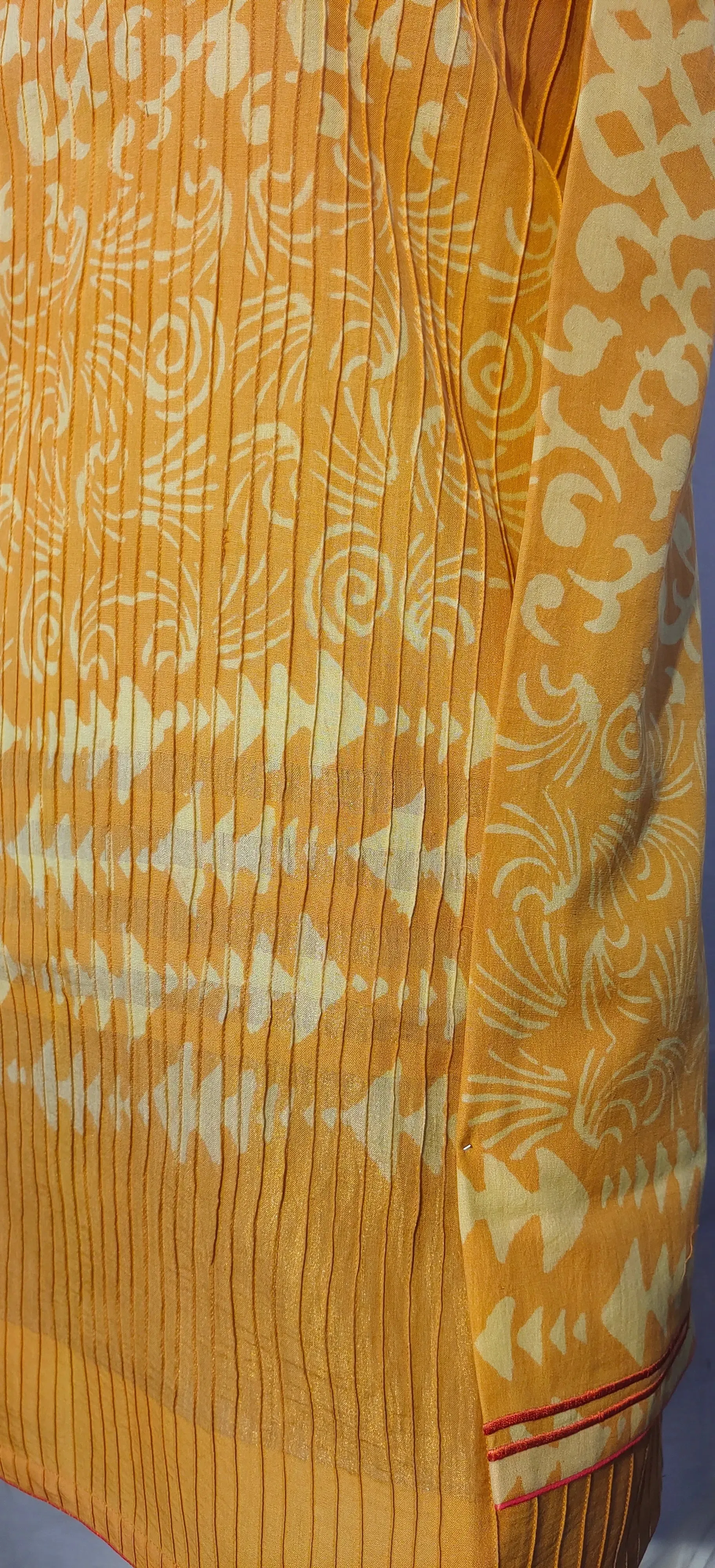 Semistitched Blockprinted Cotton Pintex Tunic