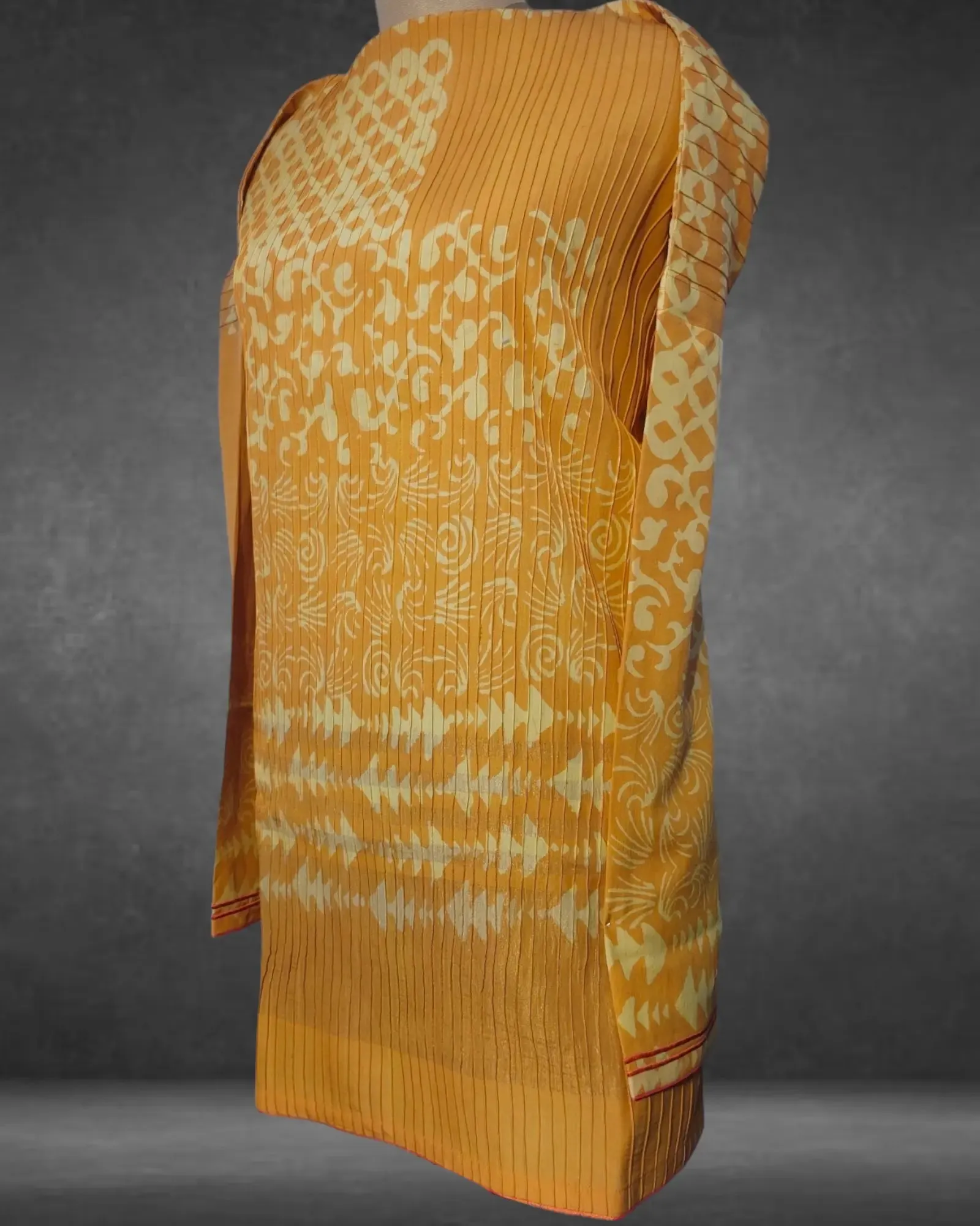 Semistitched Blockprinted Cotton Pintex Tunic