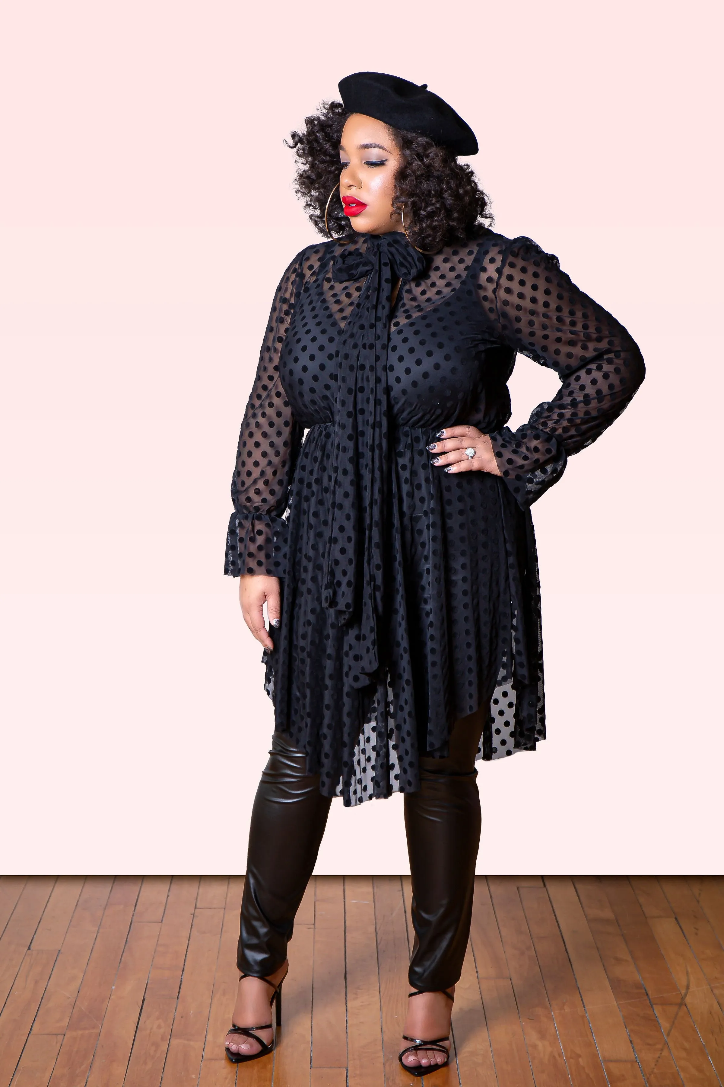 Sheer Polka Dot Tunic (Plus)