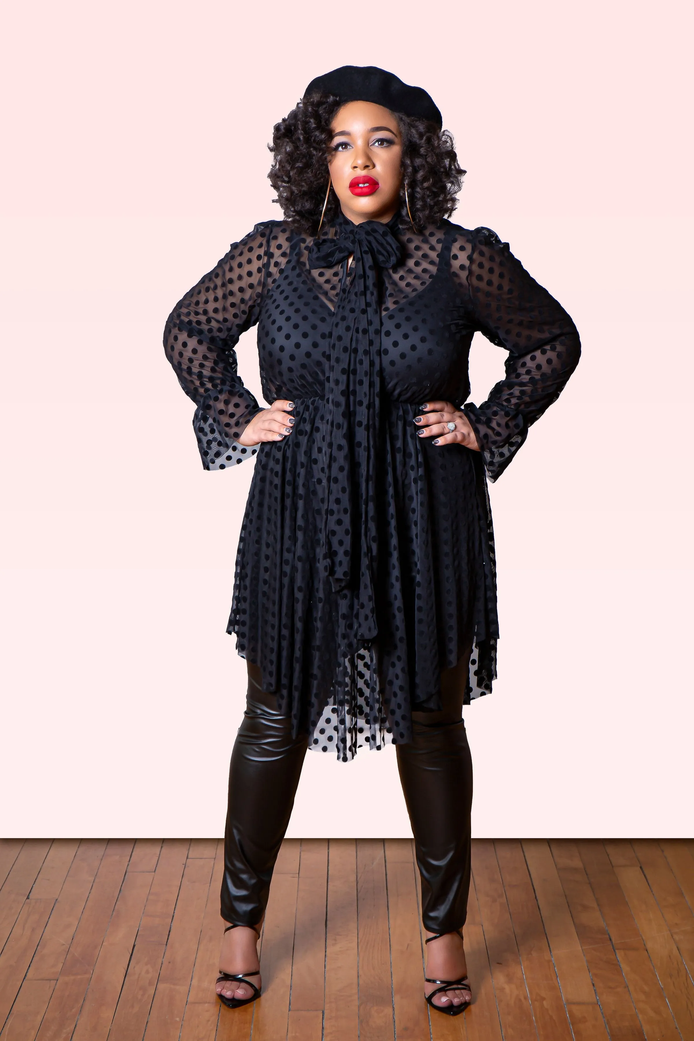 Sheer Polka Dot Tunic (Plus)