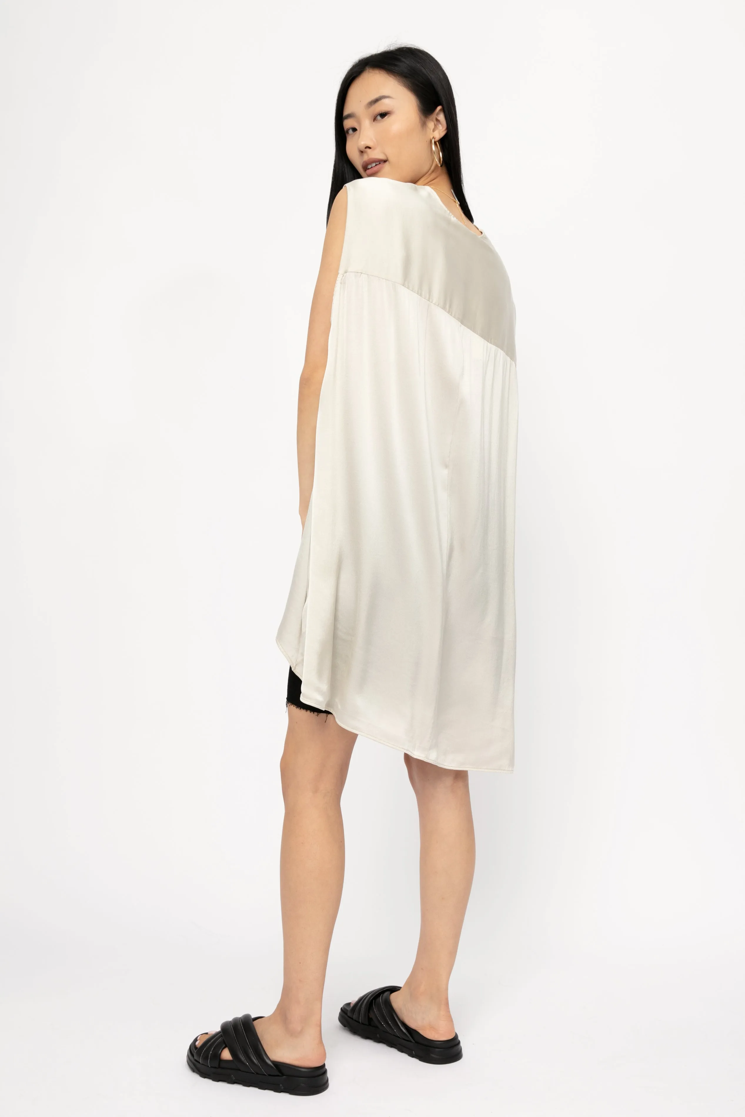 Silk Tunic Top in Sand