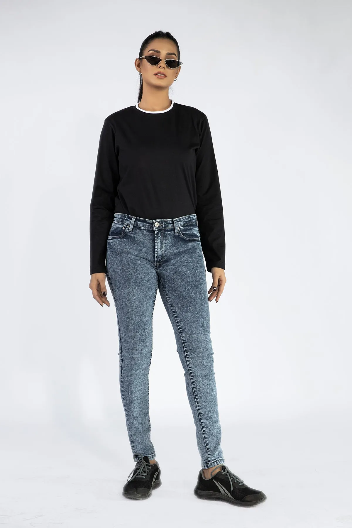 Skinny Fit Mid Wash Jeans  - W21 - WDJ0002