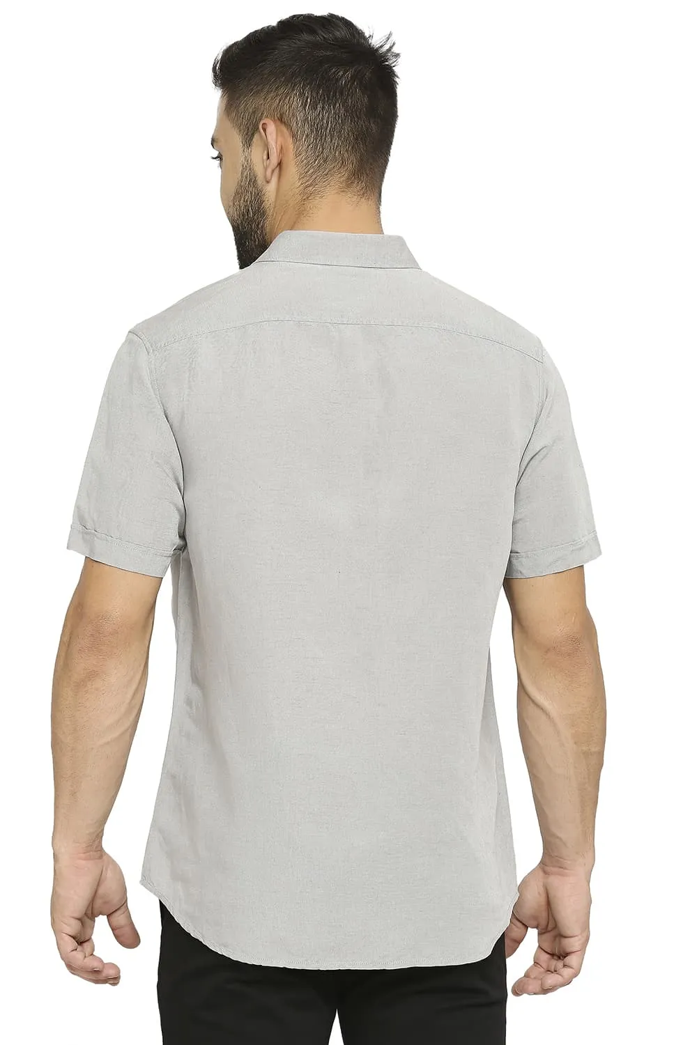 Slim Fit Linen Viscose Halfsleeves Shirt
