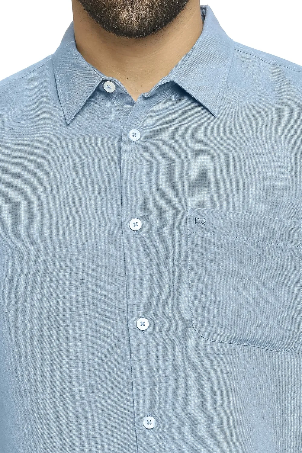 Slim Fit Linen Viscose Halfsleeves Shirt