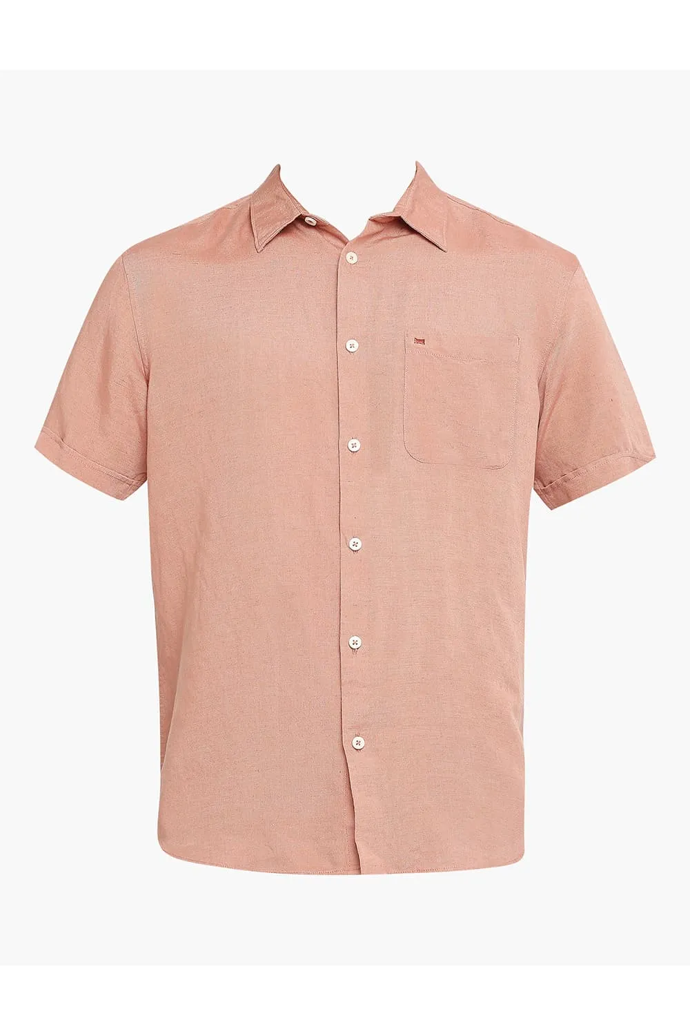 Slim Fit Linen Viscose Halfsleeves Shirt