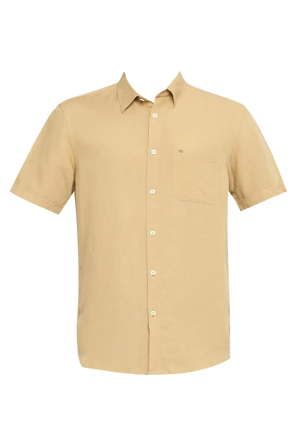 Slim Fit Linen Viscose Halfsleeves Shirt