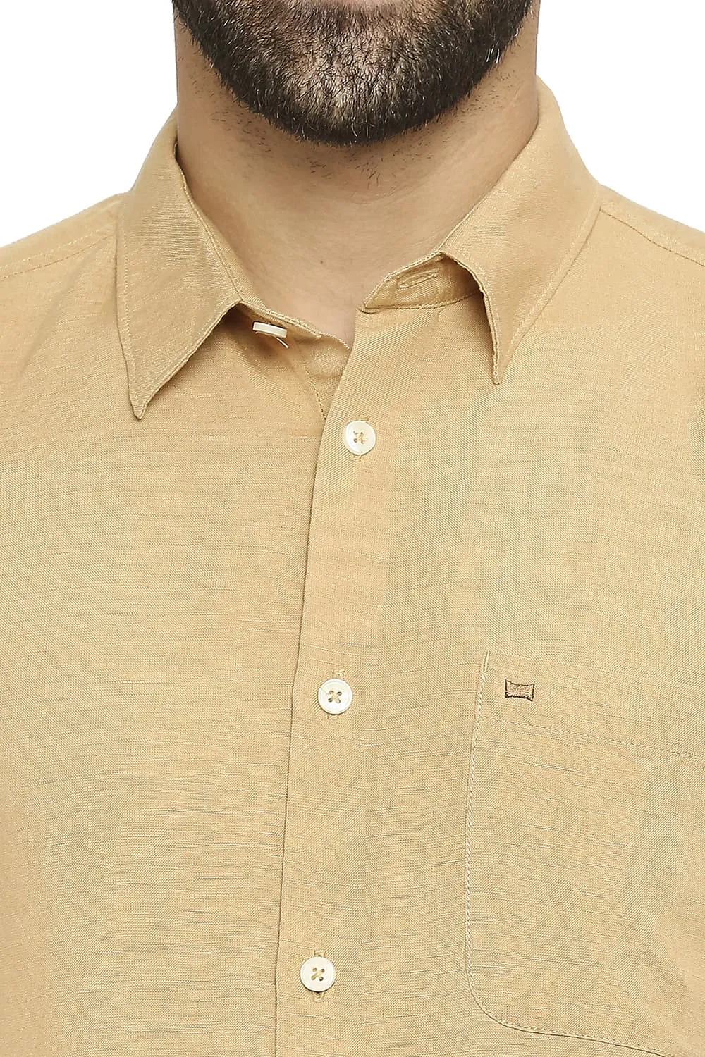 Slim Fit Linen Viscose Halfsleeves Shirt