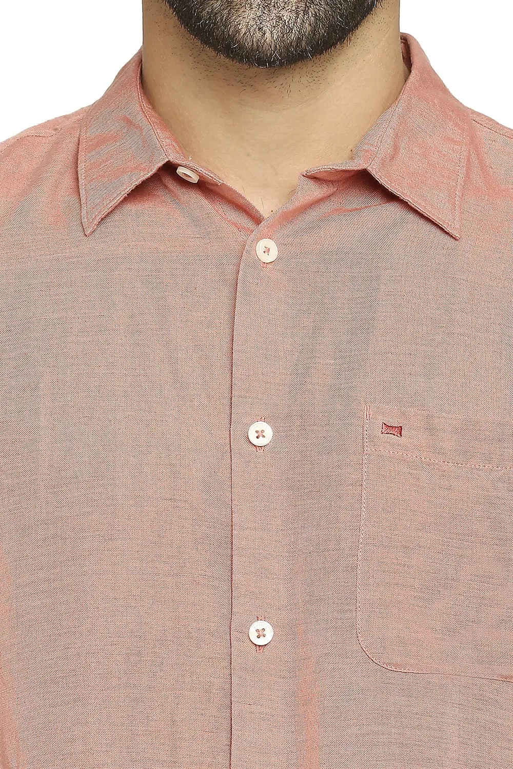 Slim Fit Linen Viscose Halfsleeves Shirt