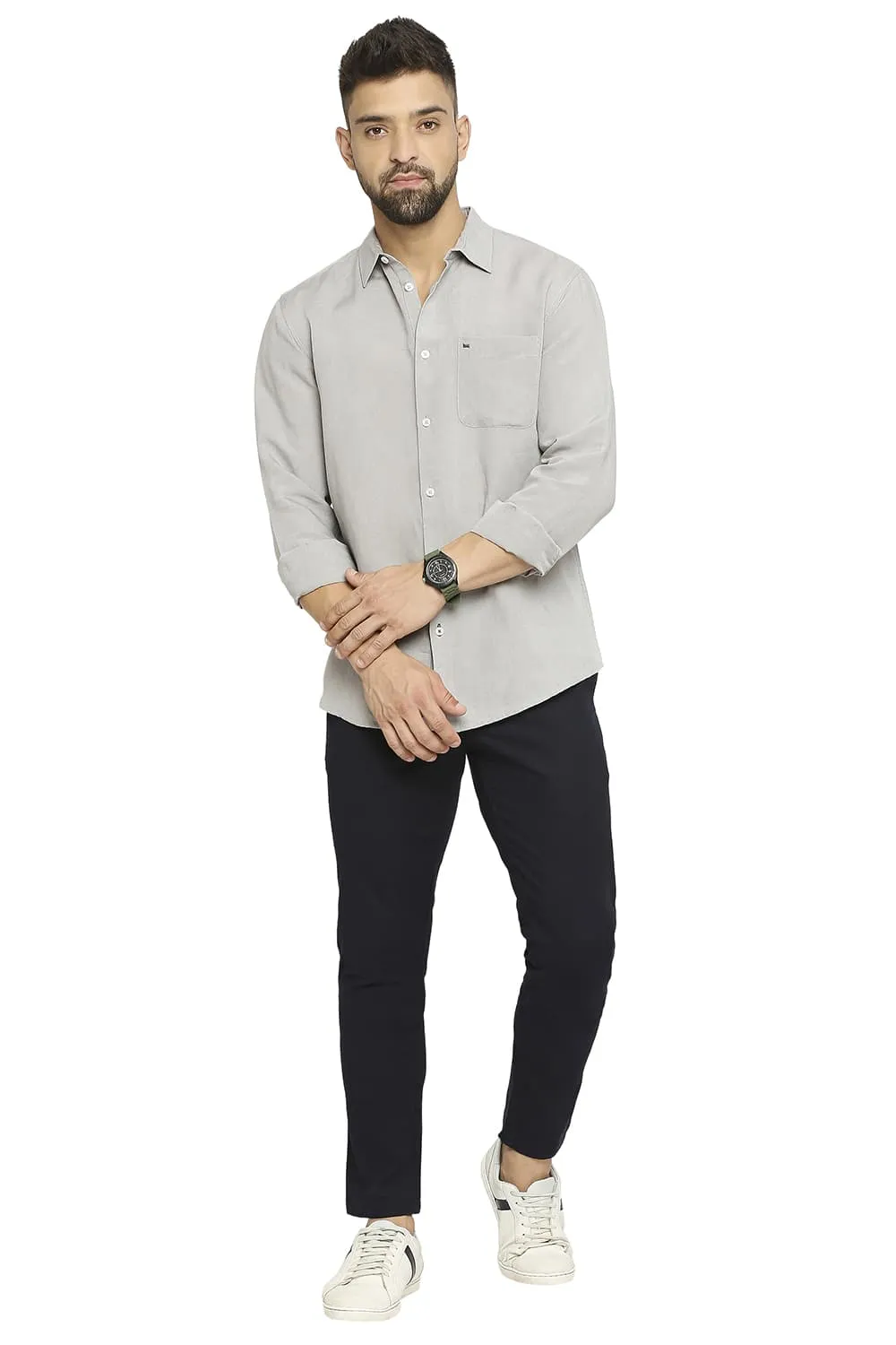 Slim Fit Linen Viscose Shirt