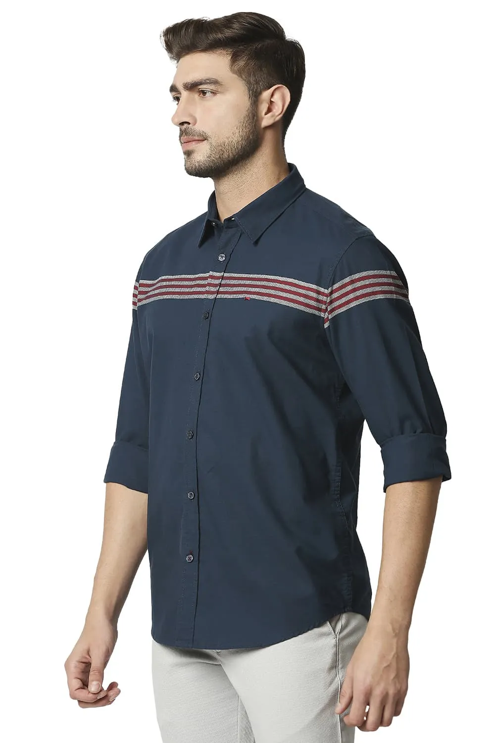 Slim Fit Oxford Eng Weft Stripe Shirt