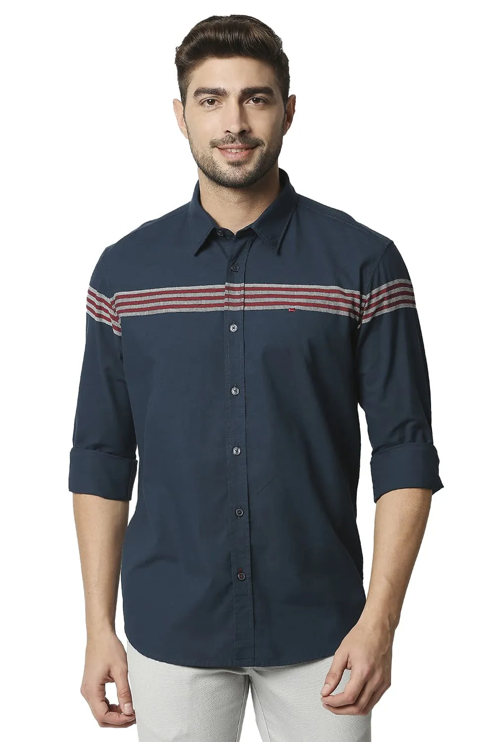 Slim Fit Oxford Eng Weft Stripe Shirt