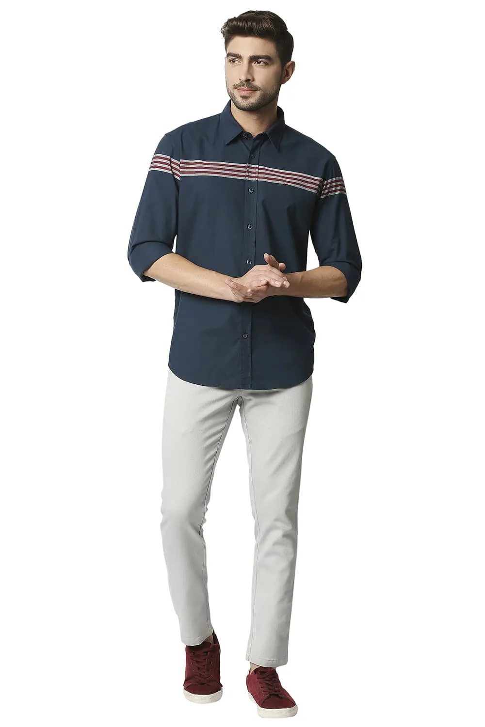 Slim Fit Oxford Eng Weft Stripe Shirt