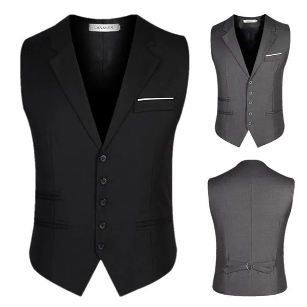 Slim Fit Pure Color Waistcoats