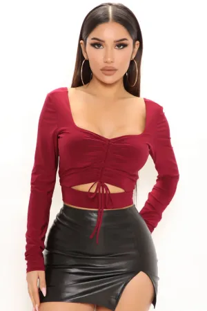 Slinky Ruched Cut Out Top