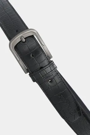 Snake Textured Black Belt - W21 - MB0008R
