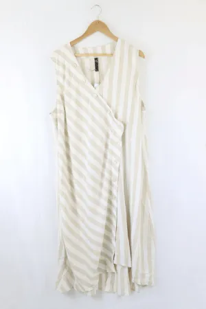 Taking Shape TS Brown And White Striped Dress 22