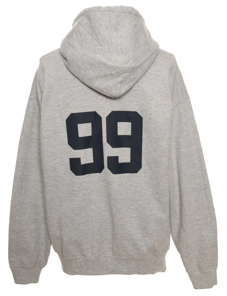 Texas Trouble Grey Hooded Sports Hoodie  - M