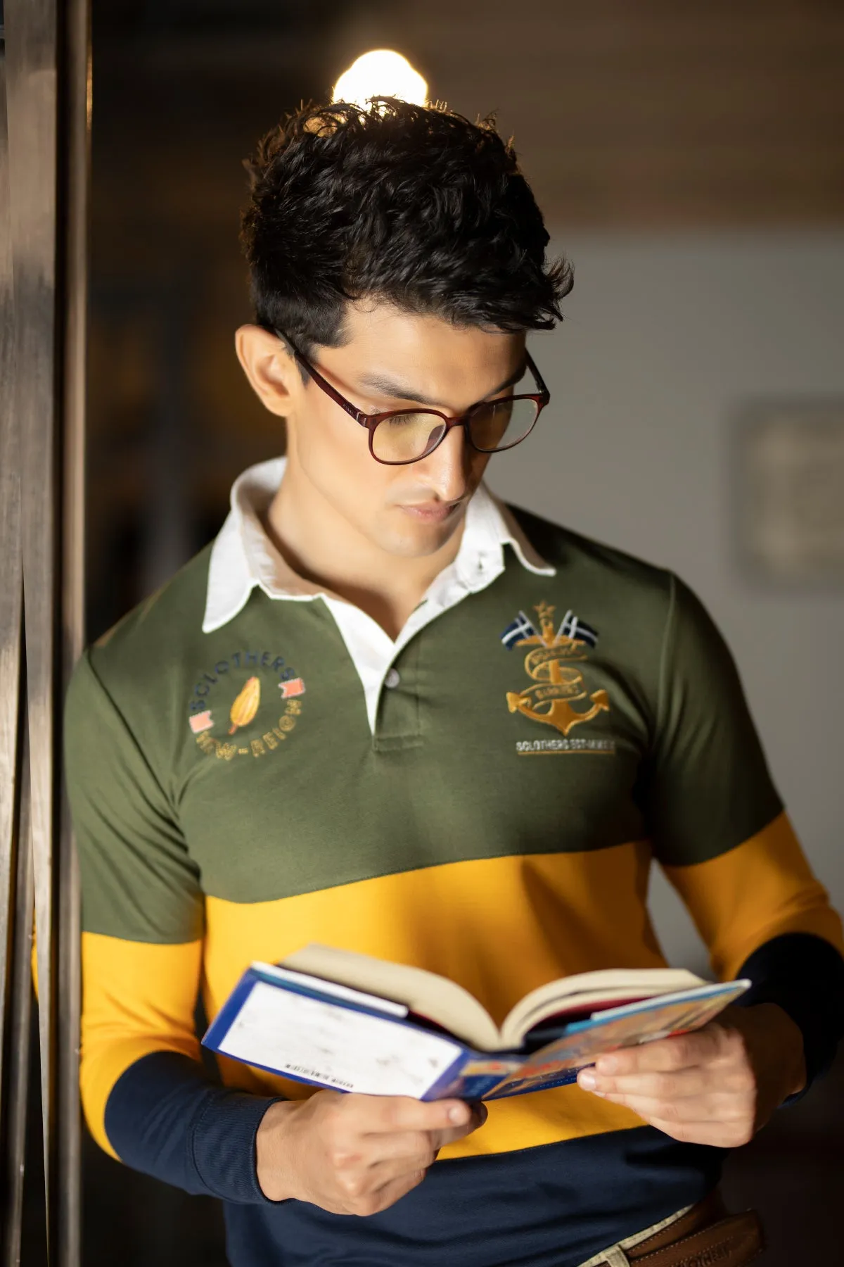 Tri Color Embroidered Rugby Shirt - W21 - MP0052R