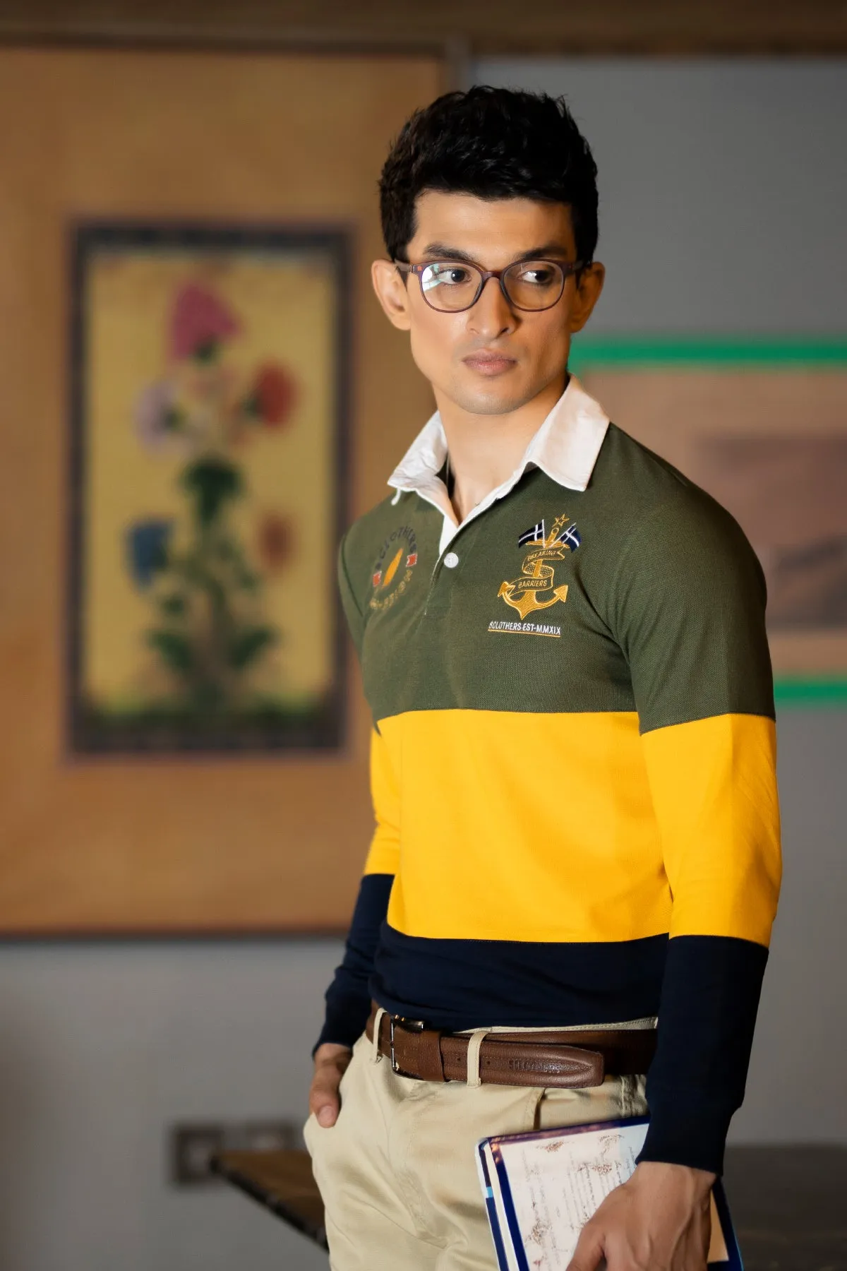 Tri Color Embroidered Rugby Shirt - W21 - MP0052R