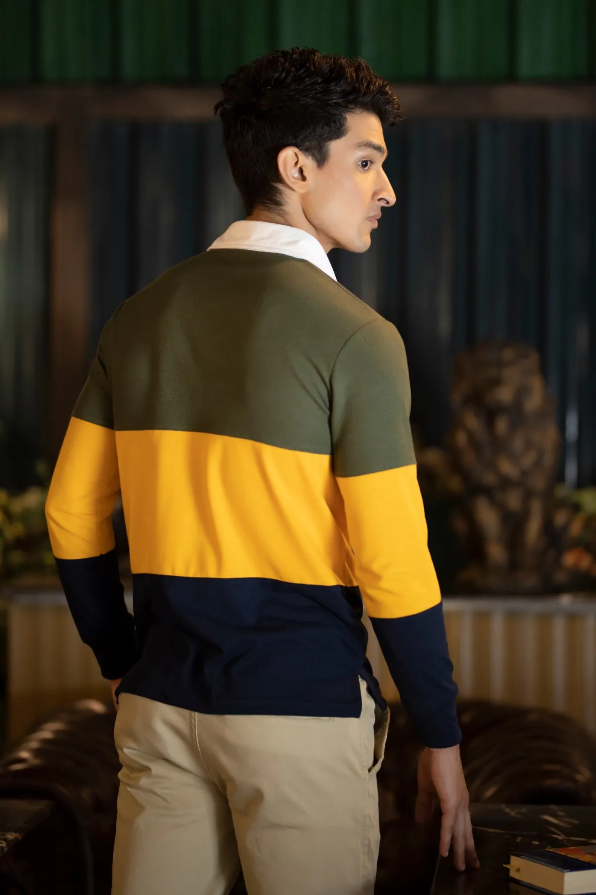 Tri Color Embroidered Rugby Shirt - W21 - MP0052R