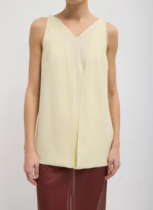 Tropical Wool Sleeveless Paneled Tunic