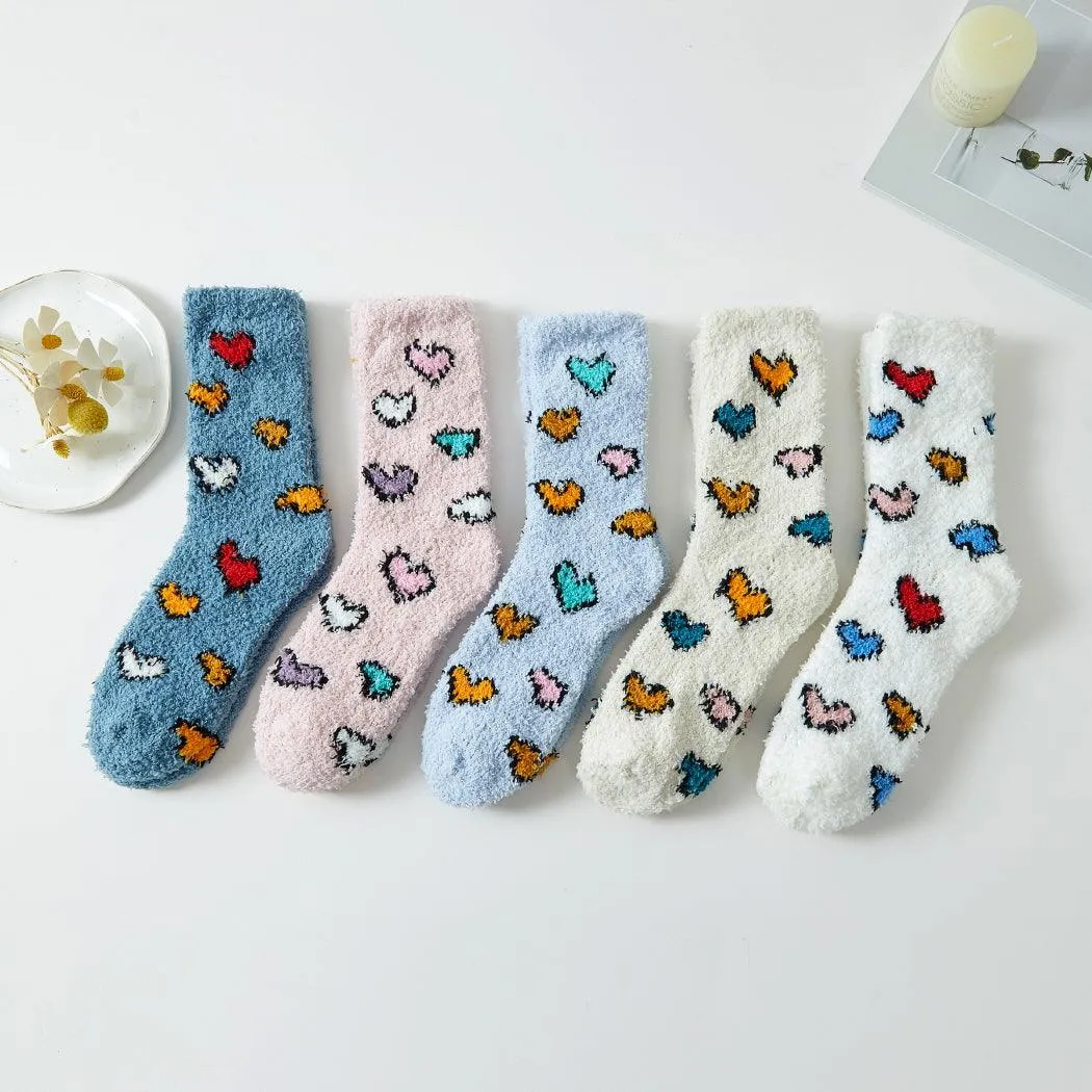 Tween Socks | Heart Patterned Winter Socks | Fashion City