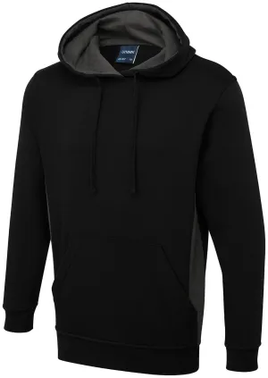 Two Tone Hooded Sweatshirt | Black/Charcoal