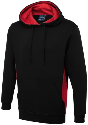 Two Tone Hooded Sweatshirt | Black/Red