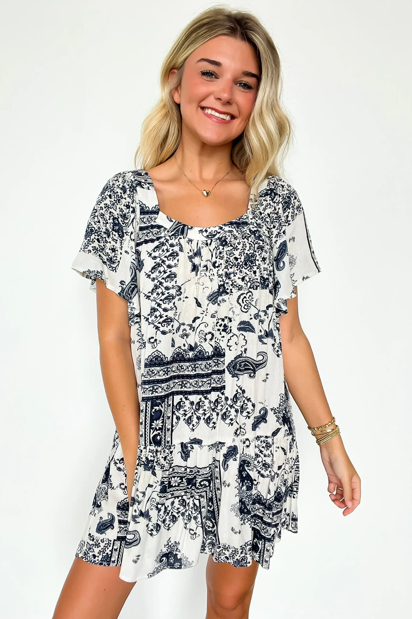Valla Bandana Print Flowy Tunic Dress - FINAL SALE