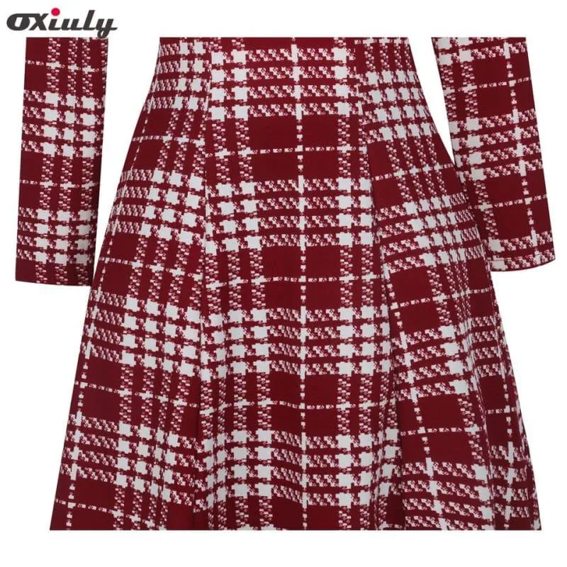 Vintage Plaid Audrey Hepburn Tunic Midi  Dress