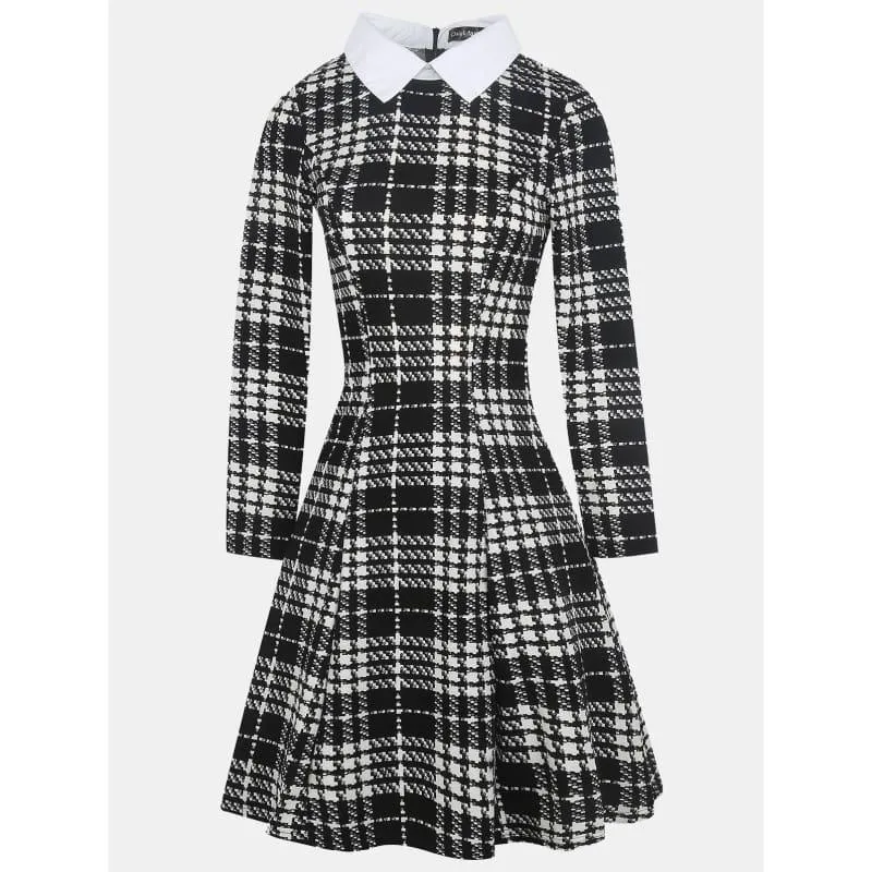 Vintage Plaid Audrey Hepburn Tunic Midi  Dress