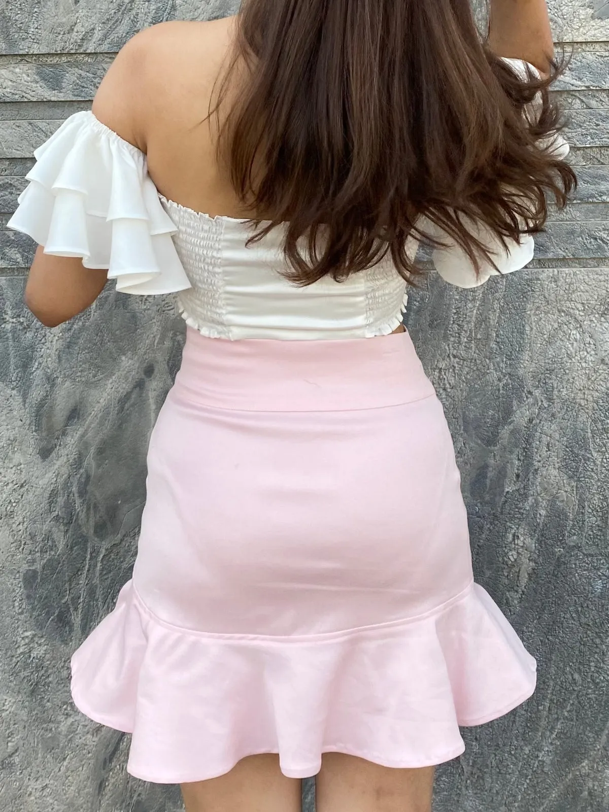 White Frill Top