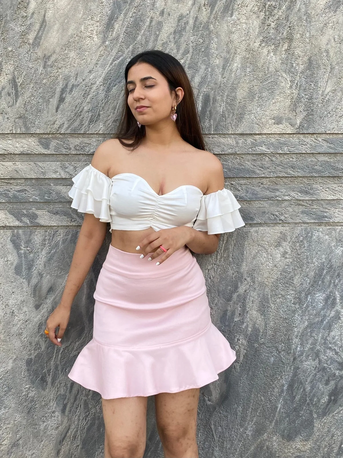 White Frill Top