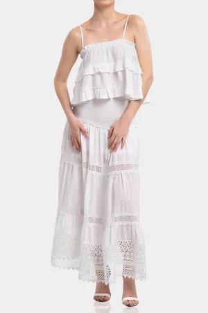 White Ruffle Crop Top